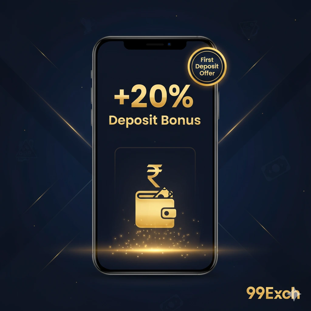 99Exch deposit bonus 2025 showing +20% first deposit wallet reward