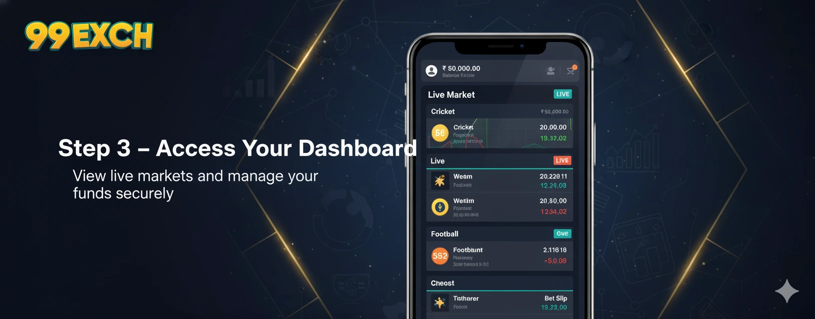 Step 3 — Access your betting dashboard