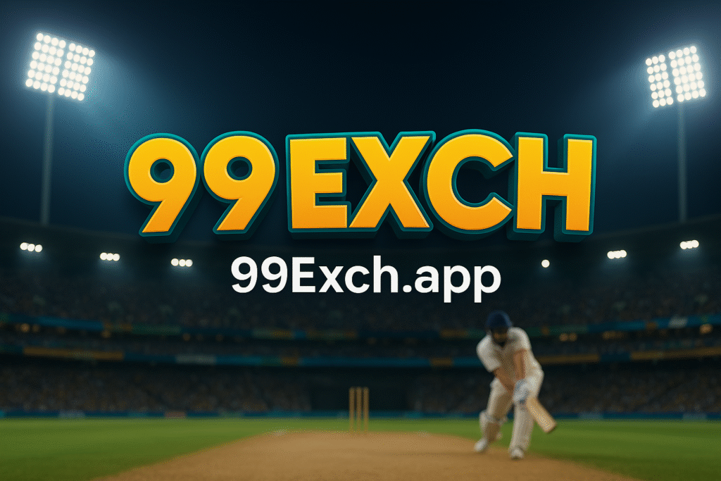 99Exch Live intro banner showing platform branding with cricket action background