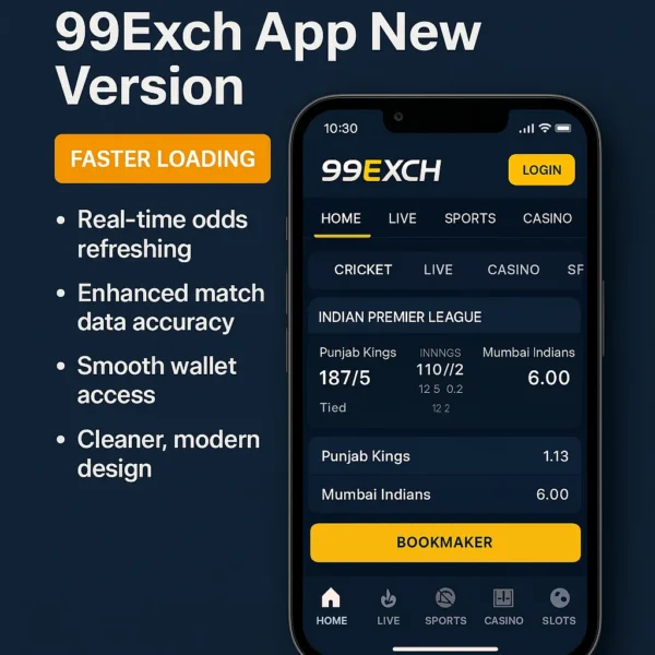 99Exch App new version 2025 dashboard showing faster loading and real-time odds