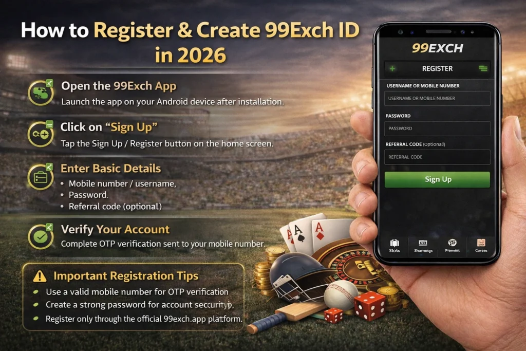 How to register and create 99Exch ID in 2026 step by step