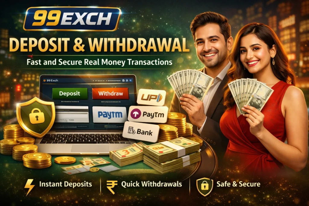 99Exch deposit and withdrawal system in India with instant UPI deposits and fast real money withdrawals