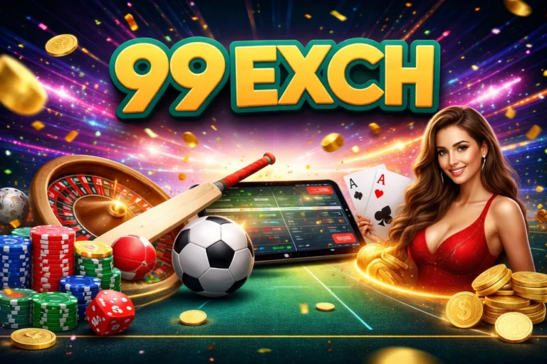 99Exch online betting games hero banner with sports betting, casino games, and live betting interface