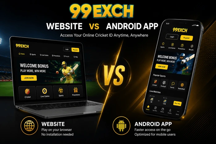 99ExCh Website vs Android App comparison