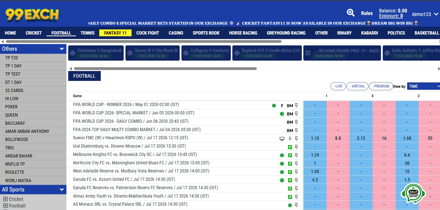 99ExCh Football Betting