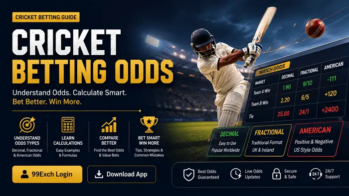 Cricket Betting Odds Explained with Decimal, Fractional and American Odds Comparison