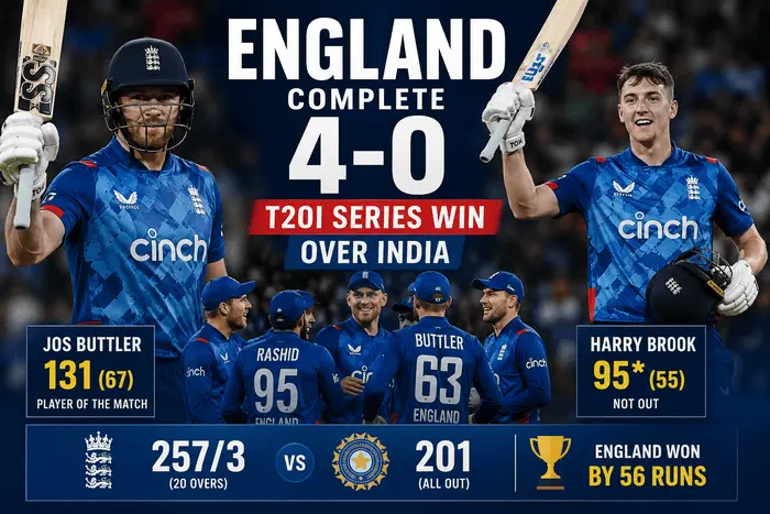 England Complete 4-0 T20I Series Win Over India After Jos Buttler’s Brilliant Century
