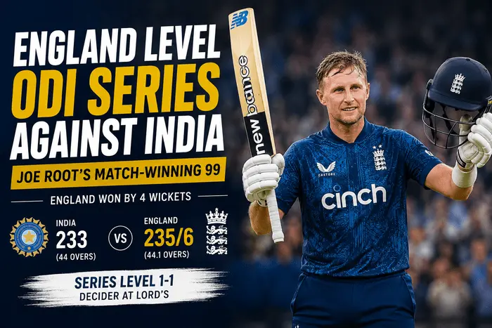 England Level ODI Series Against India After Joe Root’s Match-Winning 99 in Cardiff