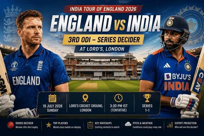 England vs India 3rd ODI at Lord's Cricket Ground during the India Tour of England 2026