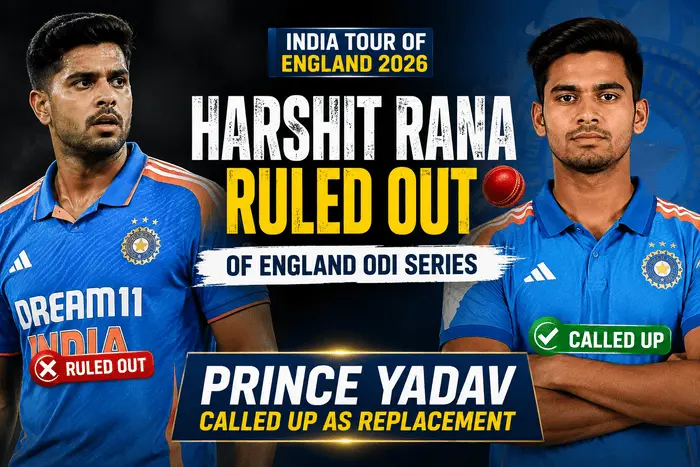 Harshit Rana Ruled Out of England ODI Series, Prince Yadav Called Up