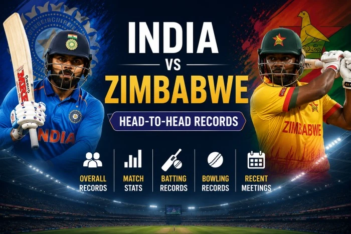 India National Cricket Team vs Zimbabwe National Cricket Team Stats with head-to-head records, batting stats, bowling stats, and match history.