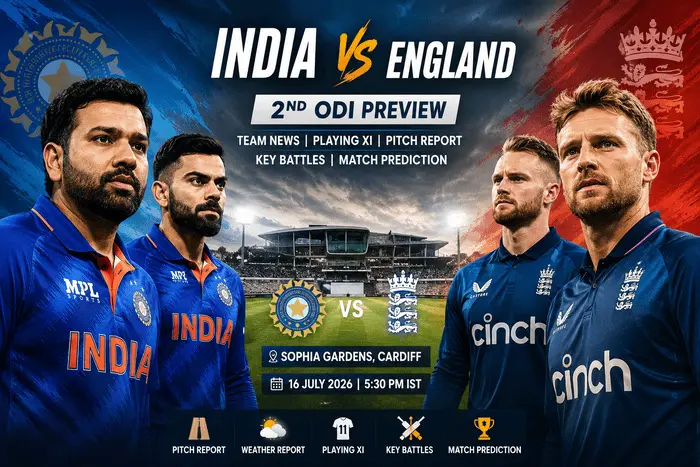 India vs England 2nd ODI Preview: Team News, Probable Playing XI, Pitch Report & Match Prediction