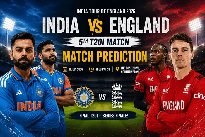 India vs England 5th T20I Match Prediction: Playing XI, Pitch Report, Weather & Winning Chances