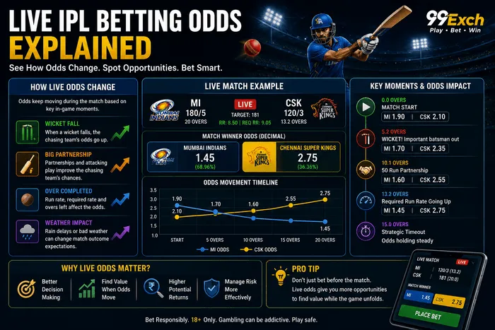 Live IPL Betting Odds Explained – How Odds Change During a Cricket Match