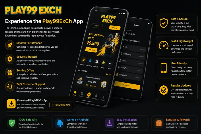 Play99ExCh App running on Android devices with secure mobile interface and optimized performance
