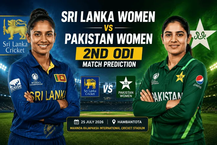 Sri Lanka Women vs Pakistan Women 2nd ODI Match Prediction featuring players from both teams ahead of the ICC Women's Championship match at Hambantota.