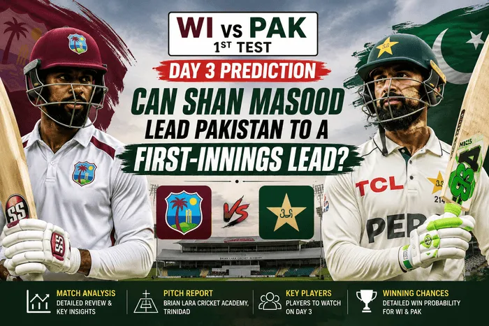 West Indies vs Pakistan 1st Test Day 3 Prediction: Can Pakistan Take Control in Trinidad?