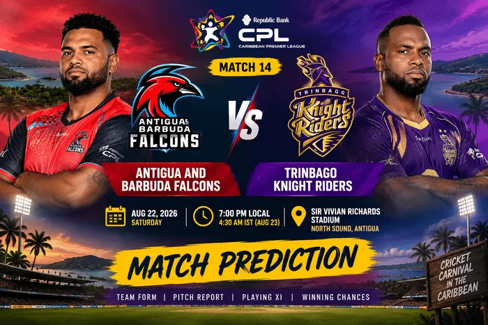 Antigua and Barbuda Falcons vs Trinbago Knight Riders Match Prediction: Who Will Win CPL 2026 Match 14?