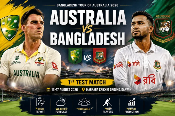 Australia vs Bangladesh 1st Test Match Prediction 2026