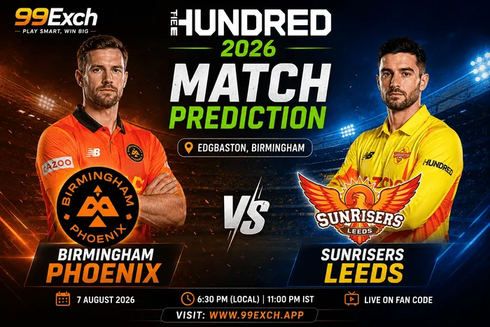 Birmingham Phoenix vs SunRisers Leeds Match Prediction – The Hundred 2026 at Edgbaston as both teams prepare for an exciting men's match.