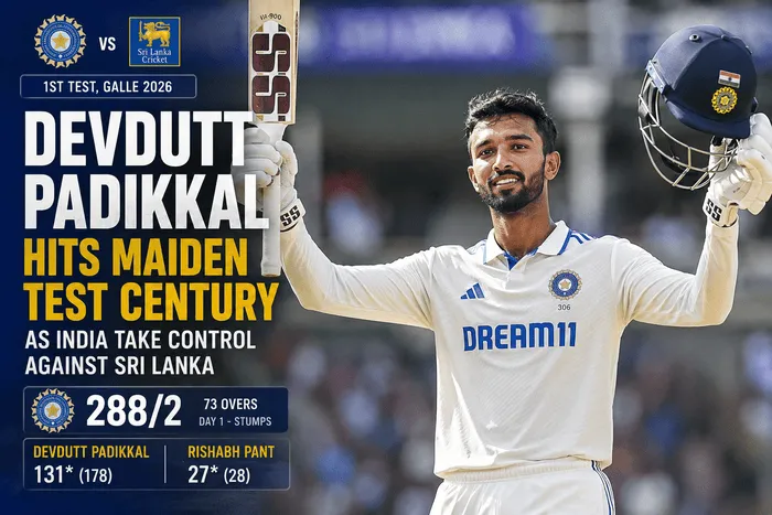 Devdutt Padikkal Maiden Test Century Against Sri Lanka