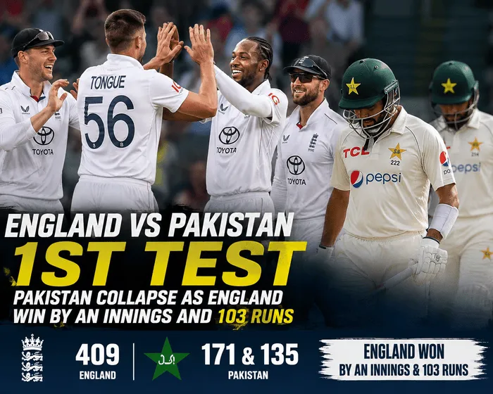 England vs Pakistan 1st Test Pakistan Collapse at Headingley