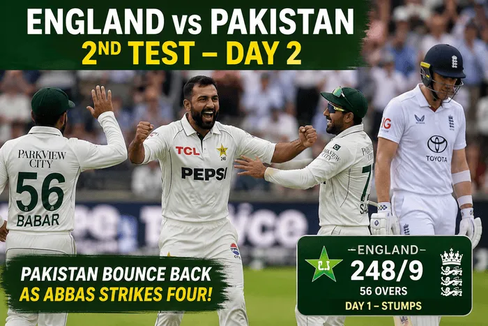 England vs Pakistan 2nd Test Day 2 Pakistan Bounce Back