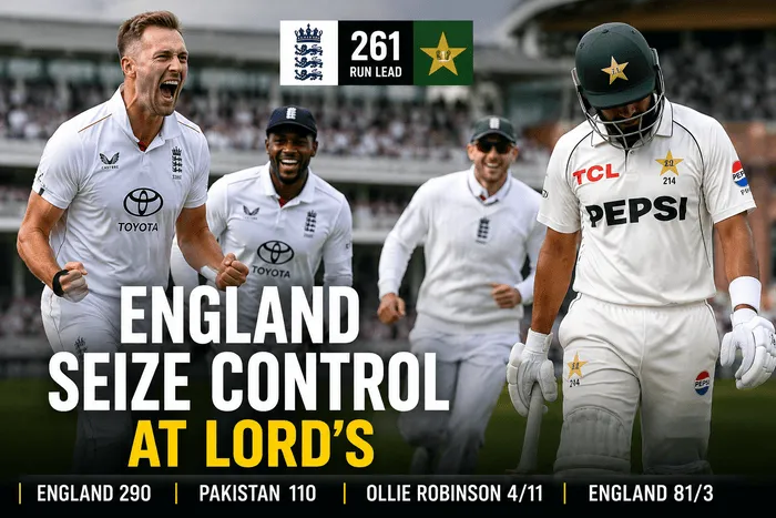 England vs Pakistan 2nd Test Day 3 England Seize Control at Lord’s
