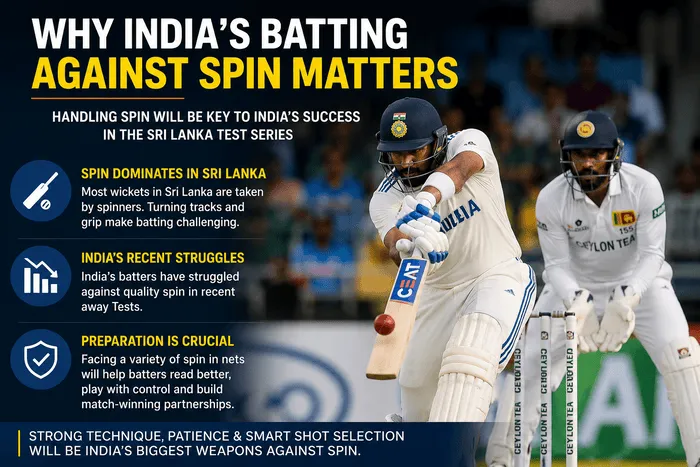 India batting against spin ahead of the Sri Lanka Test series 2026
