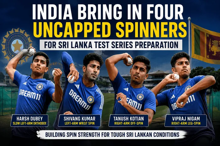 India bring in four uncapped spinners for Sri Lanka Test series preparation in 2026