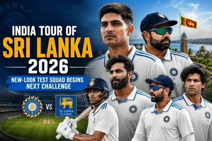 India Tour of Sri Lanka 2026 featuring Shubman Gill and India's new-look Test squad ahead of the two-match Test series.
