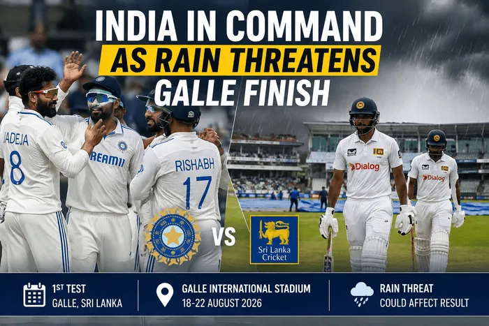 India vs Sri Lanka 1st Test: India in Command as Rain Threatens Galle Finish