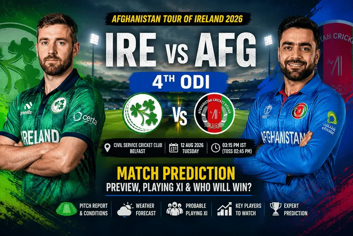 IRE vs AFG 4th ODI Match Prediction Belfast 2026