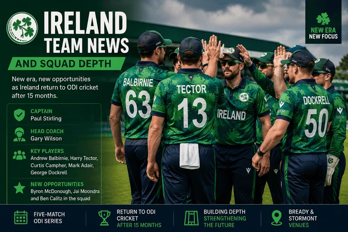 Ireland cricket team ahead of the five-match ODI series against Afghanistan in 2026