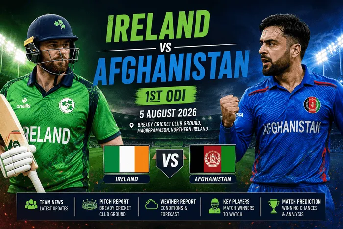Ireland vs Afghanistan 1st ODI match prediction 2026 at Bready Cricket Club Ground