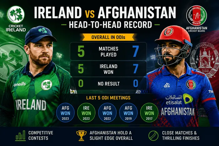 Ireland vs Afghanistan head-to-head ODI record before the 2nd ODI of the Afghanistan Tour of Ireland 2026