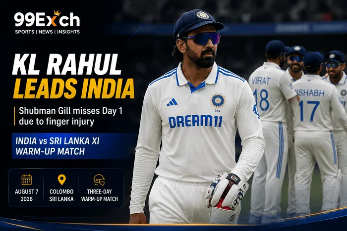 KL Rahul leads India against Sri Lanka XI in the warm-up match after Shubman Gill missed Day 1 with a finger injury.