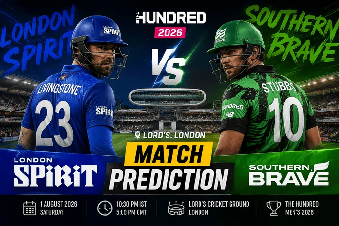 London Spirit vs Southern Brave match prediction for The Hundred 2026 at Lord's London
