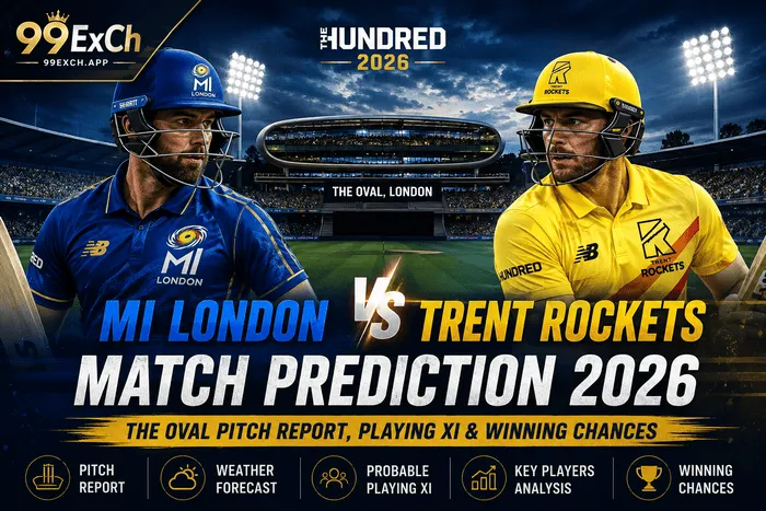 MI London vs Trent Rockets Match Prediction 2026 at The Oval, London during The Hundred Men’s Competition 2026