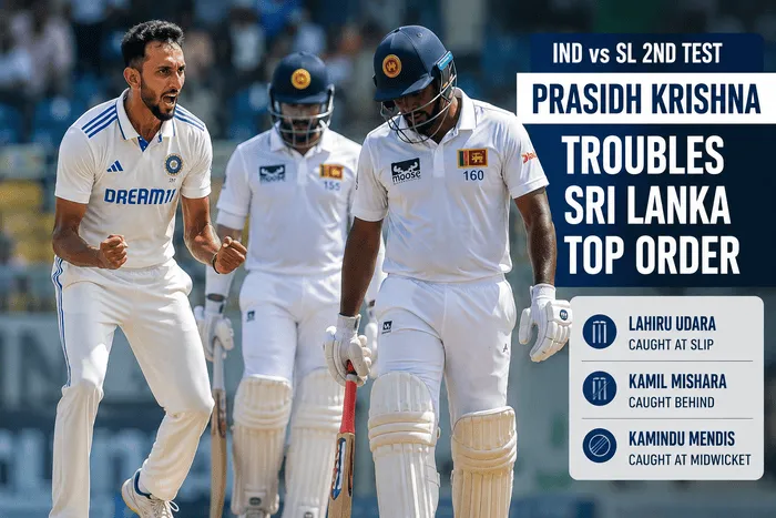 Prasidh Krishna troubles Sri Lanka's top order during the Colombo Test