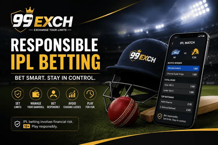 Responsible IPL betting guide showing betting limits, bankroll management and safer betting practices by 99ExCh
