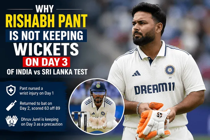 Rishabh Pant is not keeping wickets on Day 3 against Sri Lanka