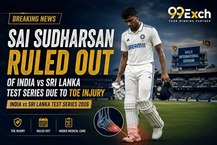 Sai Sudharsan Ruled Out of India vs Sri Lanka Test Series 2026 Due to Toe Injury | 99ExCh