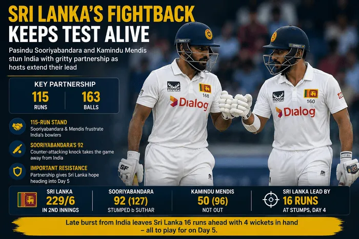Sri Lanka fightback against India in the second Test in Colombo