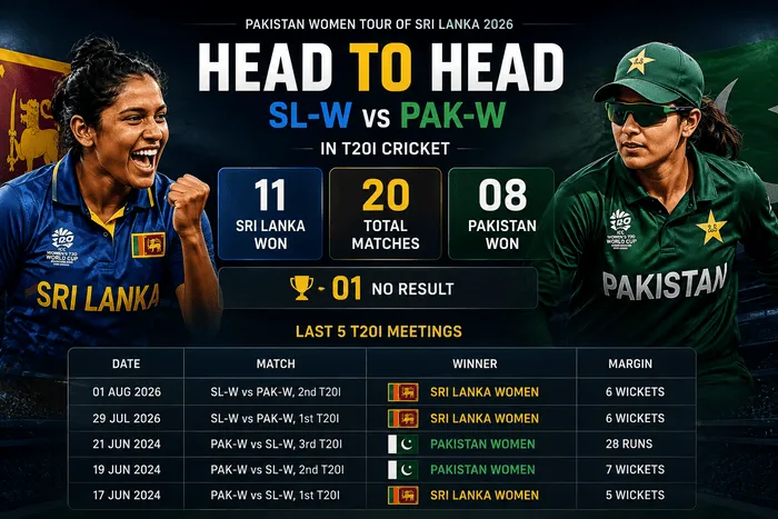 Sri Lanka Women vs Pakistan Women T20I head-to-head record ahead of the 3rd T20I 2026