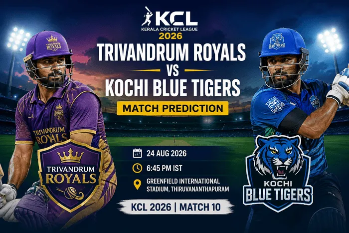 Trivandrum Royals vs Kochi Blue Tigers Match Prediction: Who Will Win KCL 2026 Match 10?
