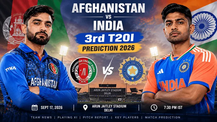 Afghanistan vs India 3rd T20I Prediction 2026 at Arun Jaitley Stadium