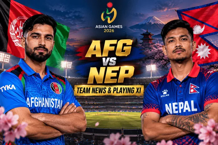 Afghanistan vs Nepal team news and playing XI for Asian Games 2026 cricket match