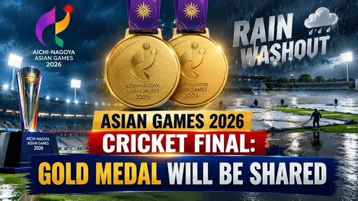 Asian Games 2026 cricket final rain washout and shared gold medal rule