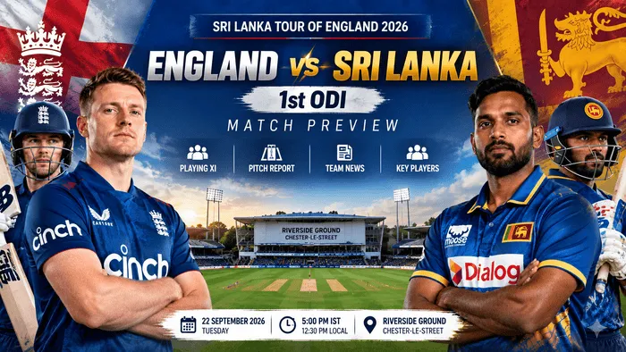 England vs Sri Lanka 1st ODI Match Preview 2026 at Riverside Ground, Chester-le-Street